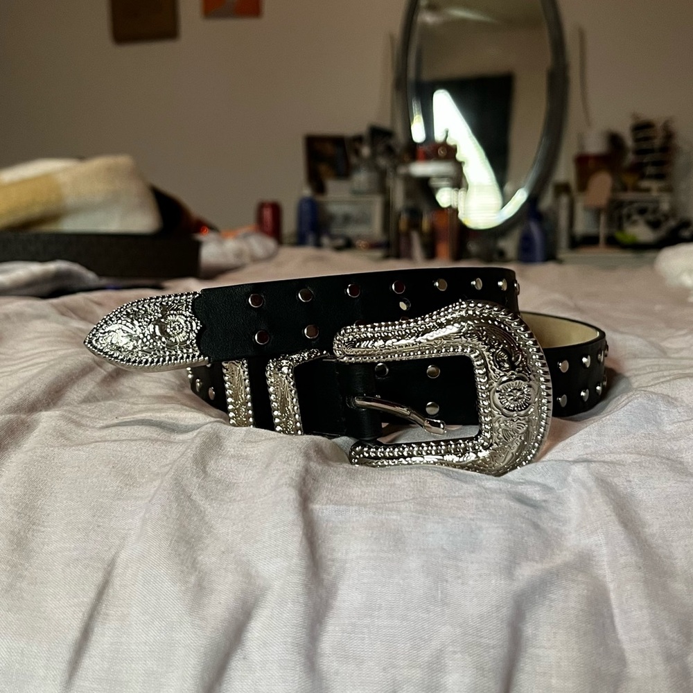 SM studded western belt